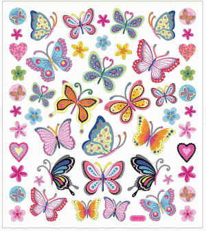 Sticker kunterbunte Schmetterlinge